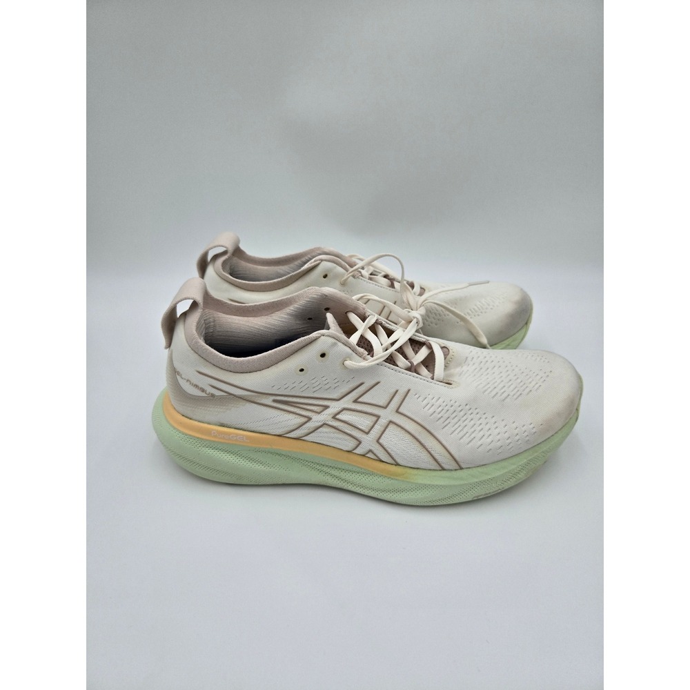 ASICS Gel-Nimbus 25 Mens 10.5 Running Shoes‎ White Fawn 1011B544 Wide Cushion